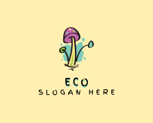 Organic Produce - Graffiti Mushroom Cartoon logo design