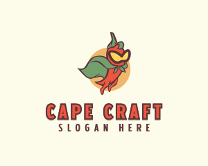 Cape - Superhero Chili Cartoon logo design