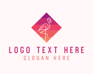 Pink Flamingo - Flamingo Bird Aviary logo design