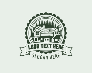 Town House - Cabin House Roofing logo design