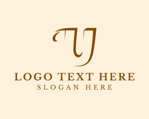 Negative Space - Beauty Brand Letter U logo design