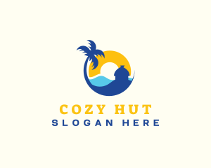 Hut - Beach Hut Travel logo design