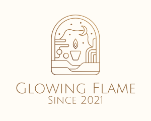 Brown Night Candle  logo design