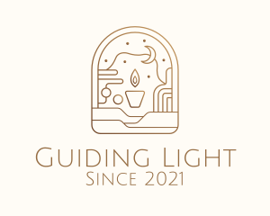 Brown Night Candle  logo design