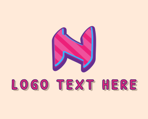 Teen - Pop Graffiti Art Letter N logo design