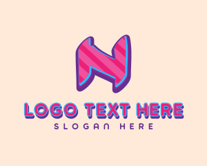Music Label - Pop Graffiti Letter N logo design