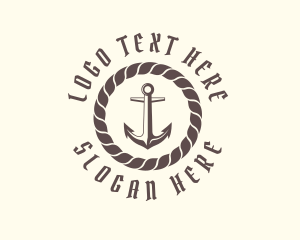 Ocean Travel - Marine Pirate Anchor logo design