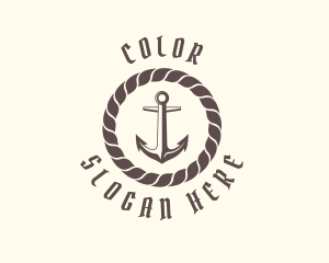 Fisherman - Marine Pirate Anchor logo design