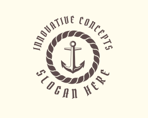 Fish Port - Marine Pirate Anchor logo design