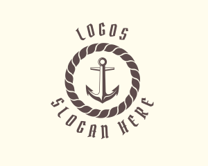 Navy - Marine Pirate Anchor logo design
