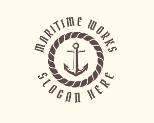 Marine Pirate Anchor logo design