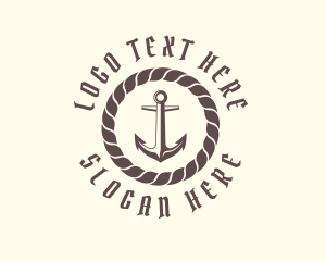 Fishing Vessel - Marine Pirate Anchor logo design