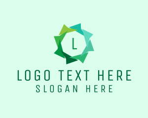 Paper Flower Octagon logo design