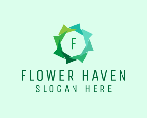 Paper Flower Octagon logo design