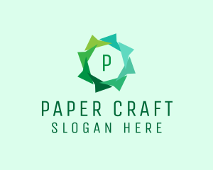 Paper Flower Octagon logo design