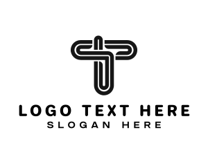 Letter T - Modern Minimalist Monoline Letter T logo design