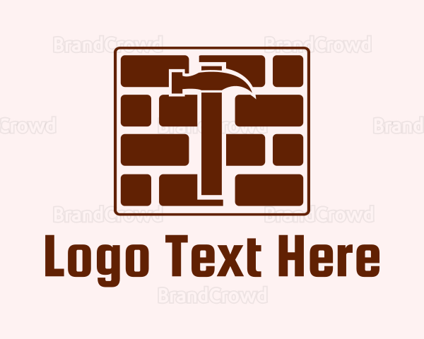 Concrete Brick Hammer Logo