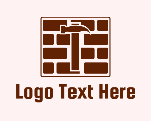 Builder - Concrete Brick Hammer logo design