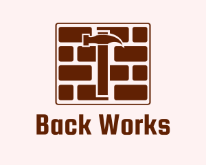 Concrete Brick Hammer logo design