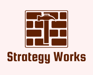 Concrete Brick Hammer logo design