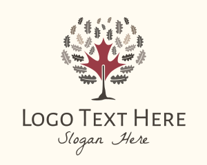 Eco - Autumn Maple Tree logo design