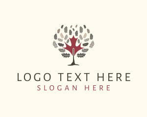 Sugar Maple - Autumn Maple Tree logo design