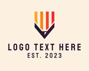 Typography - Multicolor Pencil Letter V logo design