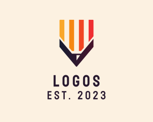 Colorful - Multicolor Pencil Letter V logo design