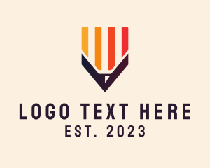 School Supplies - Multicolor Pencil Letter V logo design