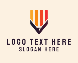 Multicolor Pencil Letter V Logo