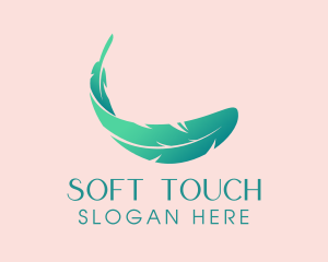 Soft - Green Feather Wellness logo design