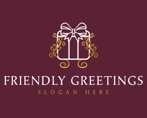 Greeting - Ribbon Gift Present logo design