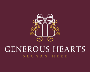 Giving - Ribbon Gift Present logo design