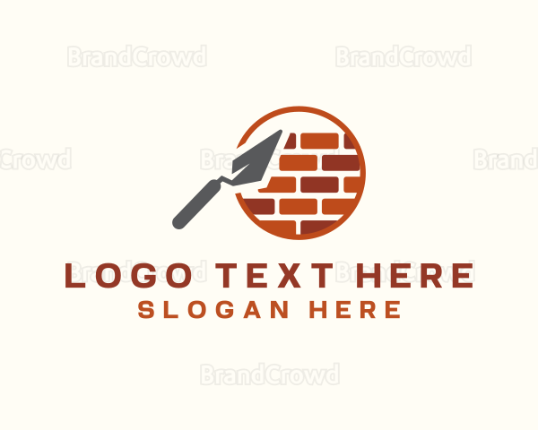 Trowel Brick Construction Logo