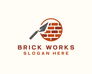 Trowel Brick Construction logo design