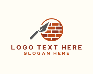 Trowel Brick Construction Logo