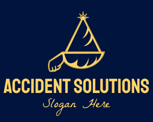 Accident - Gold Justice Hand logo design