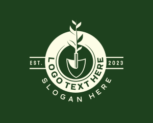 Plant - Planting Shovel Lawn logo design