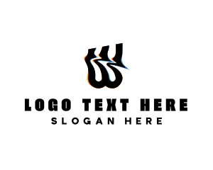 Web - Glitch Letter W logo design