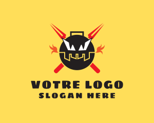 Canteen - Evil Barbeque Grill logo design