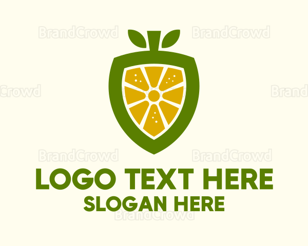 Lemon Fruit Shield Logo