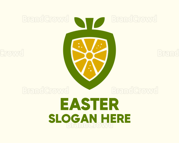 Lemon Fruit Shield Logo