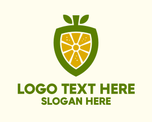 Orange - Lemon Fruit Shield logo design