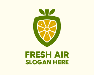 Lemon Fruit Shield  logo design