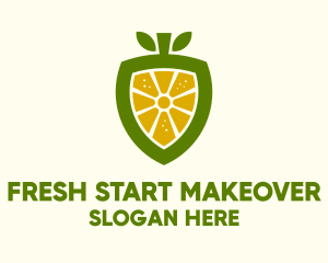 Lemon Fruit Shield  logo design