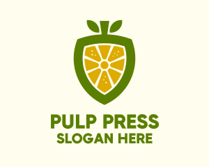 Lemon Fruit Shield  logo design