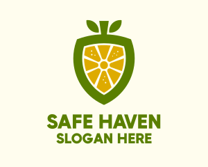 Lemon Fruit Shield  logo design