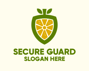 Healthy Drink - Lemon Fruit Shield logo design