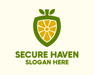 Protected - Lemon Fruit Shield logo design