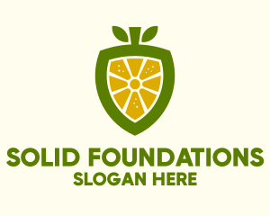 Juice Stand - Lemon Fruit Shield logo design